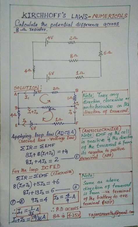 Kirchhoff's Law, Jee Physics, Neet Physics, How I Take Notes, Projectile Motion, Electrical Engineering Books, Chemistry Study Guide, Physics Concepts, Learn Physics