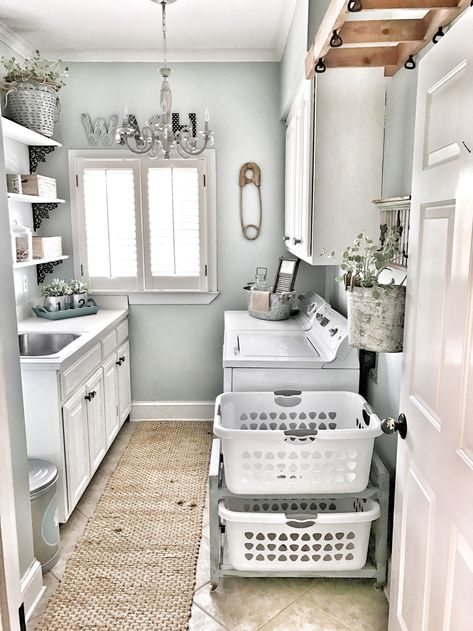 Laundry Room Makeover: 5 Easy Steps | Bless This Nest Farmhouse Laundry Room Ideas, Modern Farmhouse Laundry Room, Laundry Room Design Ideas, Stylish Laundry Room, Dream Laundry Room, Farmhouse Laundry, Farmhouse Laundry Room, Laundry Room Inspiration, Laundry Room Remodel