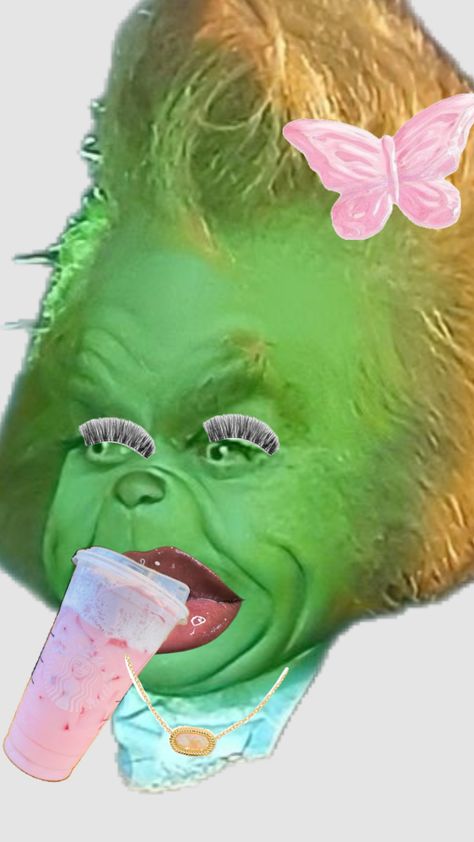 Preppy baby grinch Baddie Grinch, Preppy Grinch, Preppy Baby, Baby Grinch, Preppy Inspiration, Cute Funny Pics, Funny Pix, The Lorax, Very Funny Pictures