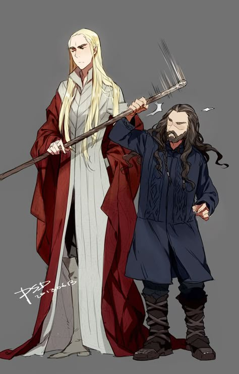 Tags: Anime, Fanart, The Lord of the Rings, PSD, Thranduil - Thorin Legolas And Thranduil, John Howe, Lotr Art, Thorin Oakenshield, Thranduil, Jrr Tolkien, The Lord Of The Rings, Legolas, Anime Hair