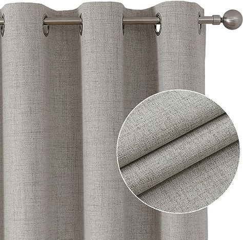 Linen Curtains Bedroom, White Blackout Curtains, Linen Blackout Curtains, Room Cooler, Sala Grande, Keeping Room, Drape Panel, Curtain Texture, Black Curtains