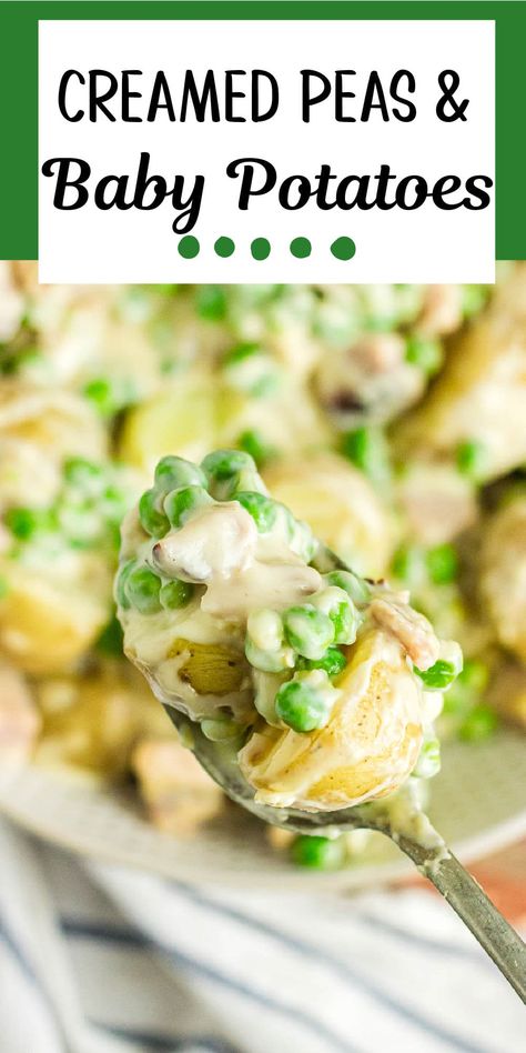 Cream Potatoes And Peas, Creamed Potatoes And Peas, Peas And New Potatoes, Creamed Peas And Potatoes, Food Casseroles, Homestyle Cooking, Easy Potluck Recipes, Potatoes And Peas, Restless Chipotle