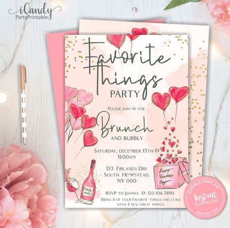 Valentines Brunch, Valentine Invitations, Favorite Things Party, Valentinstag Party, Friends Valentines Day, Galentines Party, Halloween Favors, Baby Shower Invitaciones, Friends Valentines