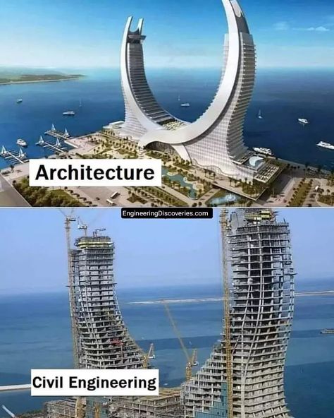 Best Engineering Videos on Instagram: “Follow👉 @engineering.best For more 🙏Civil Engineer vs Architect 👌 🌹🌹🌹 Source: unknown 🌹🌹🌹 Follow us 👉 @engineering.best 📍DM for credit or…” Ing Civil, Civil Engineering Projects, Architecture Blueprints, Civil Engineering Construction, Civil Engineering Design, Building Foundation, Warehouse Design, Architectural Engineering, Civil Engineer