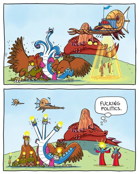 On and on it goes - image Slack Wyrm, Dragon Funny, Calvin And Hobbes Comics, Funny Dragon, Dragon Comic, Dnd Funny, Funny Comic Strips, Web Comics, Comics Story