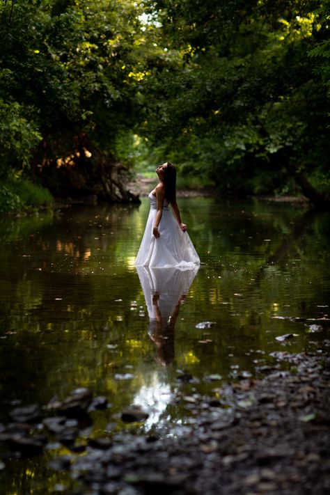 Outdoor Boudoir & Trash The Dress - Andrea Murphy Boudoir Phoenix Goddess, Budoir Shoot, River Photoshoot, River Goddess, Fairy Background, Beauty Confidence, Bouidor Photography, Fall Shoot, Dark Beauty Photography