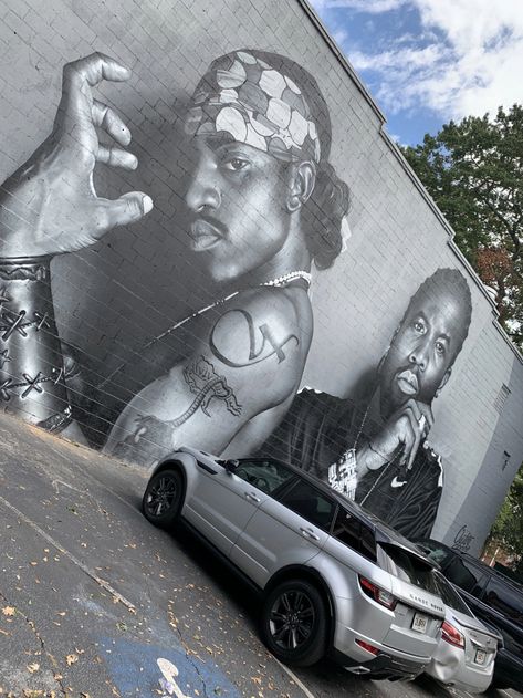 New Outkast Mural in East Atlanta – Giselle Ave. Atlanta Street Art, Outkast Andre 3000, City Rats, Andre 3000, Two Of A Kind, Art Exhibits, Popular Art, Dream City, Public Art