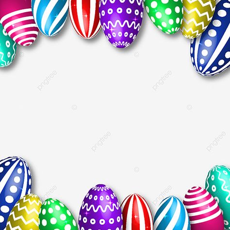 Easter Border, Easter Egg Vector, Easter Egg Pictures, Egg Pictures, Happy Easter Banner, Banner Png, Egg Vector, Vector Border, Easter Banner