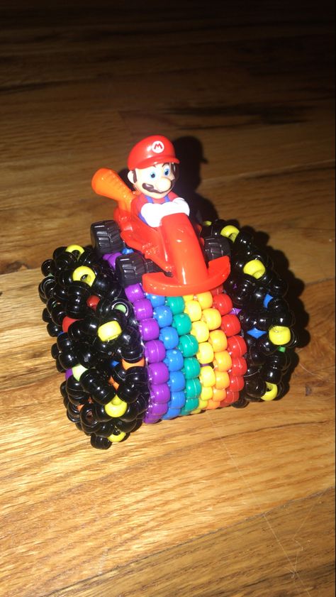 How To Make A Rotating Kandi Cuff, Splatoon Crafts, Mario Kart Kandi Cuff, Kandi Rotating Cuff, Rotating Kandi Cuff, Kandi Cuff Ideas, Gir Kandi Cuff, Arcade Carpet, Scene Kandi Cuff