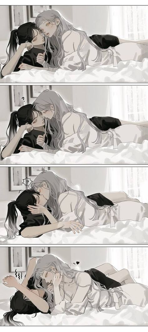 Couples Fanart Kiss, Gl Comic Art, Lesbian Couple Pose Drawing, Fanart 18plus Wlw, Wlw Manhwa, Gl Fanart, Yuri Comics, Couple Poses Drawing, Yuri Manga