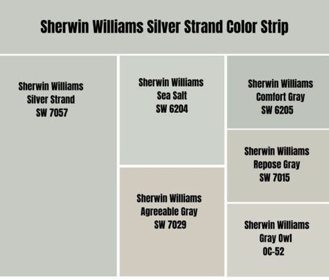 Silver Pointe Sherwin Williams Gray, Silver Strand Paint, Sherwin Williams Silver, Sherwin Williams Silver Strand, Benjamin Moore Stonington Gray, Light Grey Paint, Repose Gray Sherwin Williams, Agreeable Gray Sherwin Williams, Light Grey Paint Colors