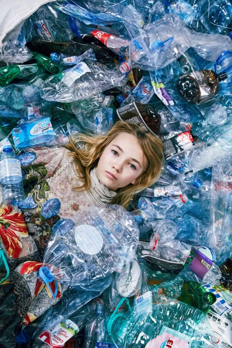 Vika Pobeda, Kids Fashion Magazine, Trash Fashion, Portrait Creative, Kids Winter Fashion, Ocean Pollution, There Is No Planet B, No Planet B, Trash Art