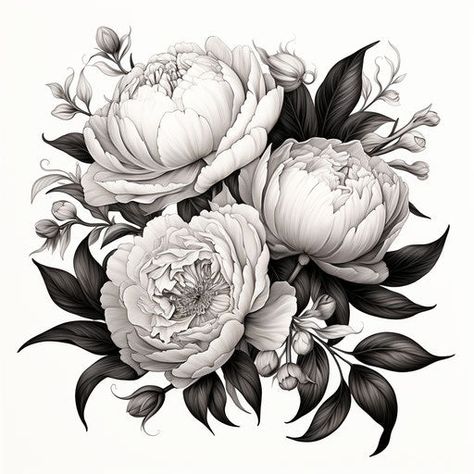 Peony Tattoo - Artistic Beauty in Bloom Peonies Cover Up Tattoo, Peony Flower Tattoo Design Sleeve, Dark Floral Tattoo Design, Peony Tattoo Stencil, Peony Tattoo Sleeve, Peony Shoulder Tattoo, Womens Shoulder Tattoo, Peony Tattoo Design, Peony Artwork