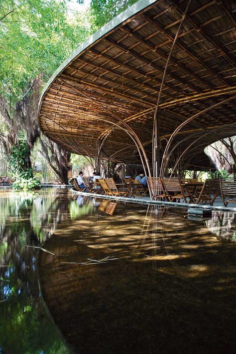 Building a Green World One Bamboo Stick at a Time | Habitus Living Vtn Architects, Vo Trong Nghia, Bamboo Building, Bamboo Structure, Bamboo Architecture, Bamboo House, Building Projects, Architecture Awards, Tropical Landscaping