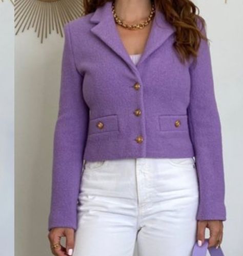 Featuring: Nina Walder Nina Walder, Tweed Blazer, Blazer, Purple