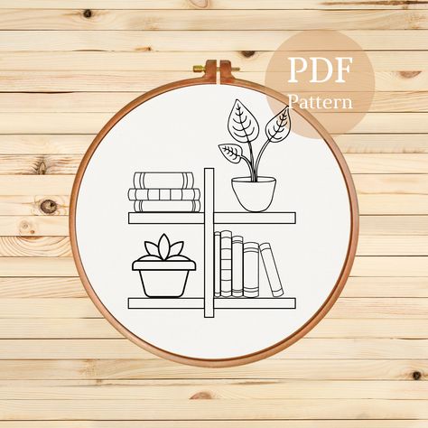 Potted Plants Handmade Embroidery Pattern, Instant Download, PDF File, Flower Digital Template, Printable Hand Embroidery Pattern by EmbroiderySeymia on Etsy Embroidery Patterns Free Templates, House Embroidery, Crochet Storage, Embroidery Template, Floral Embroidery Patterns, Embroidery Works, Hand Embroidery Projects, Learn Embroidery, Embroidery Flowers Pattern