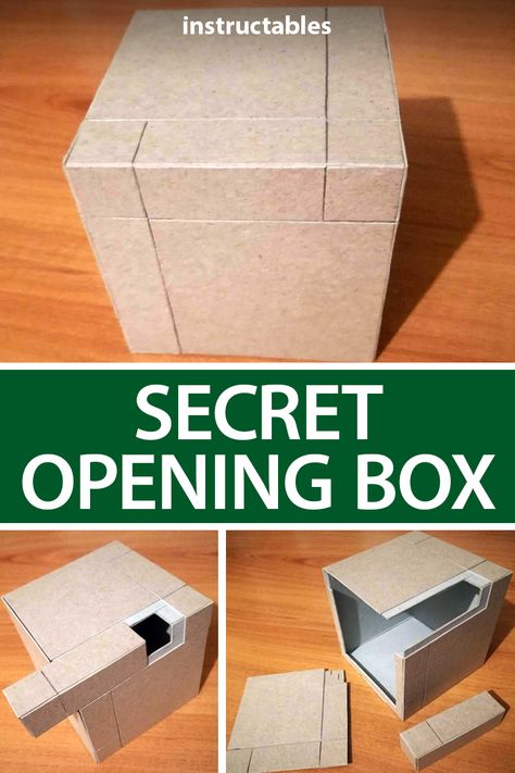 Using cardboard, make a simple secrete opening box that requires certain parts moved in the right order to reveal the compartment inside. #Instructables #reuse #toy #upcycle #hidden Toy Upcycle, Escape Box, Escape Room Diy, Escape Room For Kids, Escape Room Puzzles, Spy Party, Cardboard Box Crafts, Diy Puzzles, Secret Box