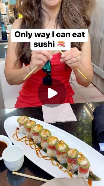 Liz & Jeff on Instagram: "Easier way to use chopsticks #sushi #restaurant #chopsticks #dinner #foodie" Using Chopsticks, Sushi Maker, Sushi Restaurant, August 17, Chopsticks, Asian Recipes, Restaurant, Canning, On Instagram