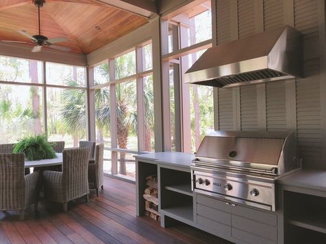 Screened In Porch Kitchen Area, Screened Porch Kitchen, Screened Porch Pool, Grill On Screened In Porch, Screened Patio With Outdoor Kitchen, Screen Porch Kitchen, Screen Porch Outdoor Kitchen, Grilling Porch Covered, Screened In Grilling Porch