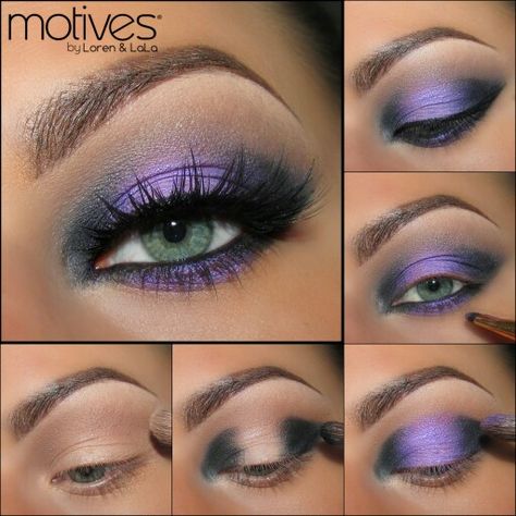 Love the colors Crème Fresh, Khol Eyeliner, Purple Eye Makeup, Purple Makeup, Eye Makeup Steps, Eye Makeup Designs, Purple Eyeshadow, Makijaż Smokey Eye, Colorful Eye Makeup