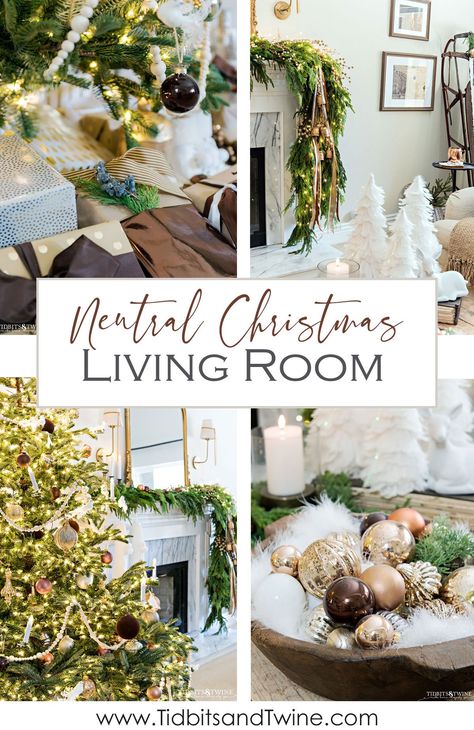 Christmas House Tour, Elegant Christmas Decor, Christmas Living Room, Neutral Christmas Decor, Neutral Christmas, Christmas Decorations Living Room, Moving Boxes, Coffee Table Styling, Battery Operated Candles