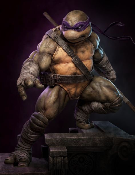 ArtStation - Donatello, Tiago Rios Teenage Mutant Ninja Turtles Movie, Ninja Turtles Movie, Donatello Tmnt, Realistic Cartoons, Teenage Mutant Ninja Turtles Artwork, Indie Comic, Teenage Mutant Ninja Turtles Art, 3d Figures, Ninja Turtles Artwork