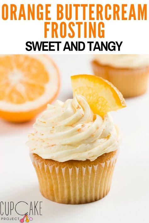 Orange Buttercream Frosting Recipe, Orange Buttercream Frosting, Specialty Cupcakes, Orange Buttercream, Orange Cupcakes, Frosting Recipes Easy, Orange Frosting, Cake Frosting Recipe, Buttercream Frosting Recipe