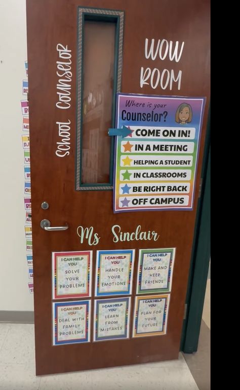 School Counselor Office Door, Elementary School Counselor Office, Office Door Decor, School Counselor Decor, School Counselor Office, Elementary School Counselor, Counselor Office, Office Door, Behavior Management