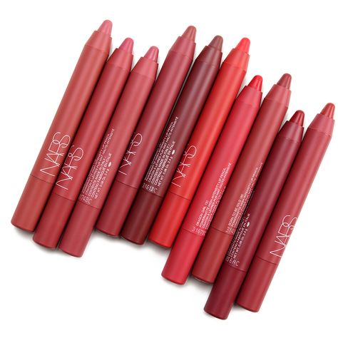 NARS Powermatte Lip Pencil ($30.00 for 0.08 oz.) is a new, oversized lip pencil designed to go from "cream-to-matte" and have 12-hours of wear. The range has 10 shades, which I've swatched here! Nars Lip Pencil, Makeup Collection Goals, Dream Makeup, How To Match Foundation, Sparkly Eyes, Bite Beauty, Pencil Design, Lip Swatches, Editorial Makeup