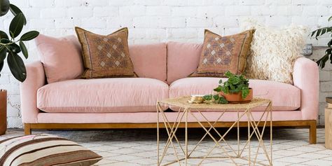 The Best Home Decor Deals to Shop This Black Friday and Cyber Monday 2017 Pink Couches, Sala Vintage, Tassel Chandelier, Pink Couch, Justina Blakeney, Apartment Decoration, Pink Sofa, Pastel Decor, Apartment Furniture