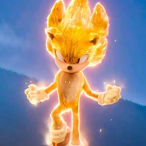 Sonic Movie Pfp, Movie Sonic Pfp, Movie Super Sonic, Golden Sonic, Super Sonic The Hedgehog, Sonic 2 Movie, Sonic Movie Fanart, Sonic The Hedgehog Icons, Shadow Pfp