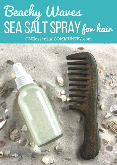 all natural DIY recipe with essential oils for perfectly imperfect soft, textured beachy waves with added volume and fullness Salt Water Hair Spray, Hair Spray Diy, Salt Spray For Hair, Salt Spray Hair, Sea Salt Spray For Hair, Spray For Hair, Salt Hair, Wave Spray, Waves Sea