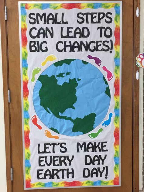 Earth Day 2018 Earth Day Board Ideas, Earth Day Slogans For Kids, Earth Day Posters Ideas, Earth Day Board Decoration Ideas, Earth Day Decorations Classroom, Environment Day Decoration Ideas, Earth Day Door Decorations, Earth Day Board Decoration, Earth Day Decoration Ideas