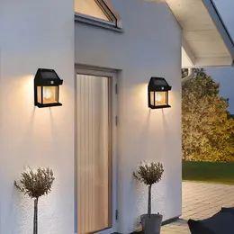 Solar Powered Outdoor Wall Light, Outdoor Solar Wall Light with 3 Modes, Dusk to Dawn Motion Sensor LED Wall Light, IP65 Waterproof Exterior Front Porch Security Light Wall Mount Yard Fence Decoration Outdoor Solar Wall Lights, Outdoor Garden Lighting, Patio Fence, Solar Wall Lights, Wall Lanterns, Fence Lighting, Porch Garden, Fence Decor, Dusk To Dawn