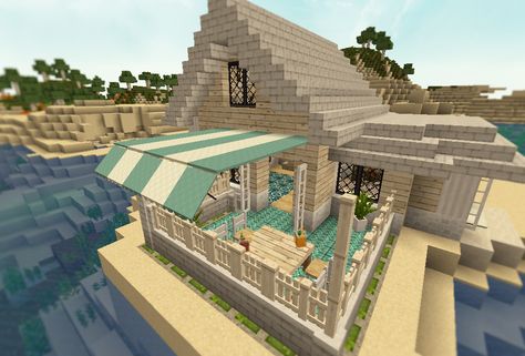 Minecraft Beach, Potion Shop, Construction Minecraft, Minecraft Aesthetic, Minecraft Mansion, Minecraft Cottage, Minecraft Decorations, Minecraft House, Ideas Minecraft