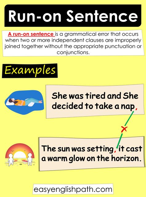 How to Identify and Fix Run-On Sentences: A Complete Guide. What is a Run-om Sentence? Fragments And Run On Sentences, Dependent Clause, Sentence Fragments, Run On, Coordinating Conjunctions, Run On Sentences, Complete Sentences, Learn English Grammar, Punctuation Marks