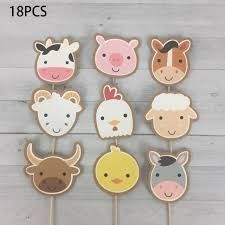 Farm Theme Party Cake Topper Farm Animals Centerpiece Birthday Party Decorations Supplies Farm Animals Theme Party Set Supplies|Cake Decorating Supplies| - AliExpress Farm Animal Cupcakes, Centerpiece Birthday, Farm Animals Theme, Farm Baby Shower, Animal Cupcakes, Farm Animal Birthday, Vbs Ideas, Farm Baby, Barn Decor