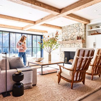 Cape Cod Living Room, Cape Cod Interior Design, Cape Cod Vacation, French Oak Flooring, Bohemian House, Cape Cod House, Gorgeous Kitchens, Living Room With Fireplace, Indoor Outdoor Living