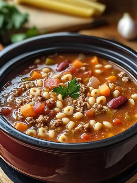 health meal, low carbs meals, keto meal Pasta And Fagioli Italian, Crock Pot Pasta Fagioli Soup, Pasta Fagioli Recipe Crockpot, Crockpot Pasta Fagioli Soup, Pasta Fagioli Crockpot, Slow Cooker Pasta Fagioli, Chicken Fritters Recipe, Pasta Fagioli Recipe, Vegetables Pasta