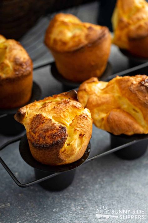 I make popovers at least once a week. They are so easy to make that you'll be doing it too! For years this has been my go-to popovers recipe. Easy Popover Recipe, Recept Sandwiches, Wayfare Tavern, Easy Popovers, Popover Recipe, Yorkshire Pudding, Pot Roast Recipes, Drink Ideas, Financial District