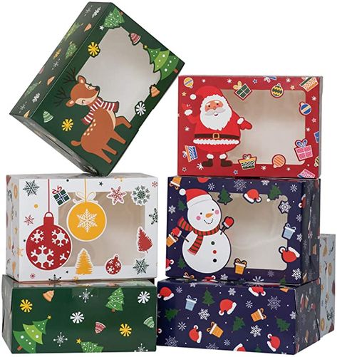 Christmas Cookie Boxes, Cookie Gift Boxes, Christmas Cookies Packaging, Christmas Classroom Door, Christmas Cookies Gift, Cookie Gift Box, Cookie Boxes, Bakery Box, Animal Crafts For Kids