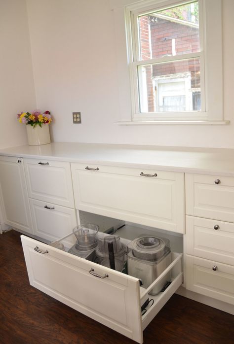 Ikea Kitchen Drawers, Ikea Bodbyn Kitchen, Diy Ikea Kitchen, Bodbyn Kitchen, Ikea Kitchen Cabinet, Ikea Bodbyn, White Ikea Kitchen, Ikea Pantry, Cabinet Building