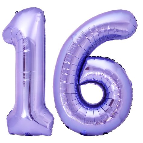 PRICES MAY VARY. 🎈 Package Included: 40 inch Purple Number 16 Balloon(deflated) +1 Straw+1 Ribbon. 🎈 Perfect for Many Occasions: This Purple number balloon is perfect for children's and adult birthday celebrations, wedding anniversaries, graduation ceremonies, New Year's Eve, special events or party celebrations. Add a great impact to your decoration with this mylar foil big balloon number. Make great photo booth props. 🎈 Multiple Combinations: Combining number balloons with other different f 16 Balloons Number, 16 Year Anniversary, Balloon Helium, 16th Birthday Decorations, Balloons For Birthday, 16 Balloons, Foil Number Balloons, Anniversary Party Decorations, Number 16