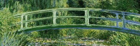 Long Widget Aesthetic, Japanese Bridge, Claude Monet Art, Water Lily Pond, Monet Art, Twitter Header Pictures, Cute Headers, Green Paintings, Monet Paintings