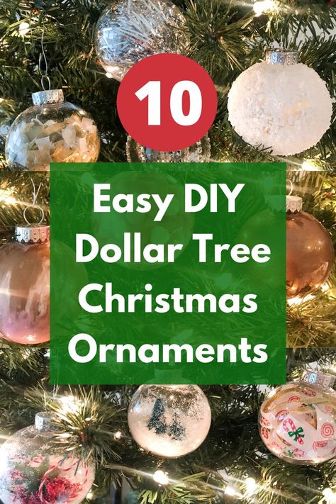 10 easy DIY dollar tree Christmas ornaments Dollar Tree Christmas Ornaments, Diy Christmas Bulbs, Dollar Store Christmas Diy, Easy Christmas Decor Ideas, Diy Dollar Tree Christmas, Clear Plastic Ornaments, Clear Christmas Ornaments, Easy Christmas Decor, How To Make Christmas Tree