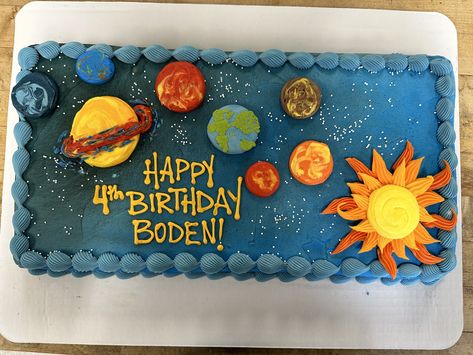 Space Themed Birthday Cake, Space Cakes, Galaxy Cupcakes, 7 Days Of Creation, Half Sheet Cake, 1st Bday Cake, Birthday Inspo, Baby Birthday Cakes, Themed Birthday Cakes