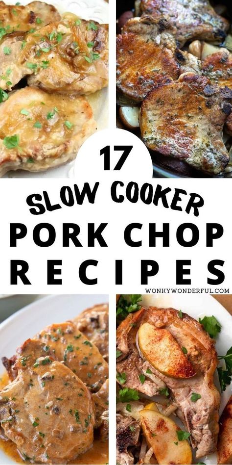 These Slow Cooker Pork Chops Recipes make dinner a breeze. There are so many ways to make pork chops in your slow cooker. Crockpot Pork Chops will be a new family favorite meal. Crockpot Garlic Pork Chops, Pork Chop Crock Pot Recipes Healthy, Dairy Free Pork Chop Recipes Crockpot, Pork Chop Dump Meals, Pulled Pork Chops Slow Cooker, Pork Crock Pot Recipes Slow Cooker, Ribeye Chops Recipe Boneless Crockpot, Pork Chop Dump Meals Crock Pot, Pork Sirloin Chops Recipes Slow Cooker