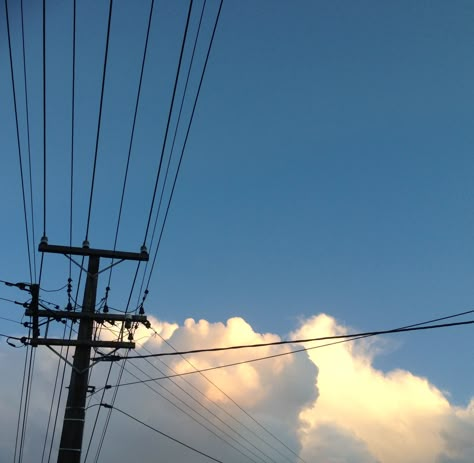 sky,  clouds, telephone wire, aesthetic, blue, cream Telephone Wires Aesthetic, Chainlink Fence Aesthetic, Blue Nostalgia Aesthetic, Blue And Cream Aesthetic, Wires Aesthetic, Blue Skies Aesthetic, Wire Aesthetic, Chainlink Fence, Nostalgia Aesthetic