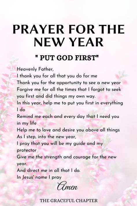 Prayers for the new year - Put God first Happy New Year God Quotes, New Years God Quotes, New Years Blessings Quotes Inspiration, Prayer For 2022 New Year, Happy New Year Prayer For Family, A New Year Prayer, Verse For The New Year, New Year Faith Quotes, Pray For New Year