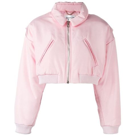 Caitlin Price Cropped Bomber Jacket ($1,094) ❤ liked on Polyvore featuring outerwear, jackets, pink bomber jacket, flight jacket, cropped jacket, blouson jacket and bomber style jacket Crop Jacket Pattern, Pink Cropped Jacket, Womens Cropped Jacket, Blouson Jacket, Cropped Blazer Jacket, Tween Outfits, Flight Jacket, Pink Jacket, Kpop Fashion Outfits